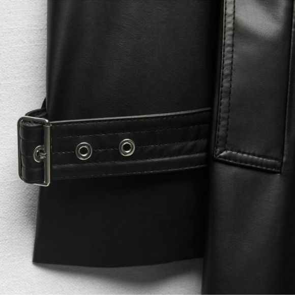 Belted faux leather trench - Picture 6 of 6